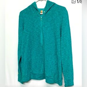 Lucy Teal Hoodie Sweatshirt - Large